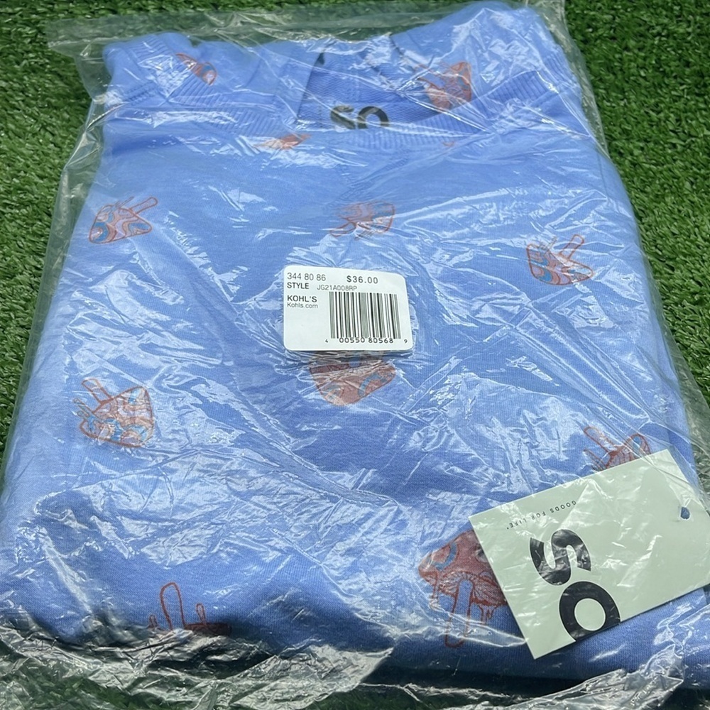 Blue Mushroom Hoodie, Large, NWT - Picture 3 of 4